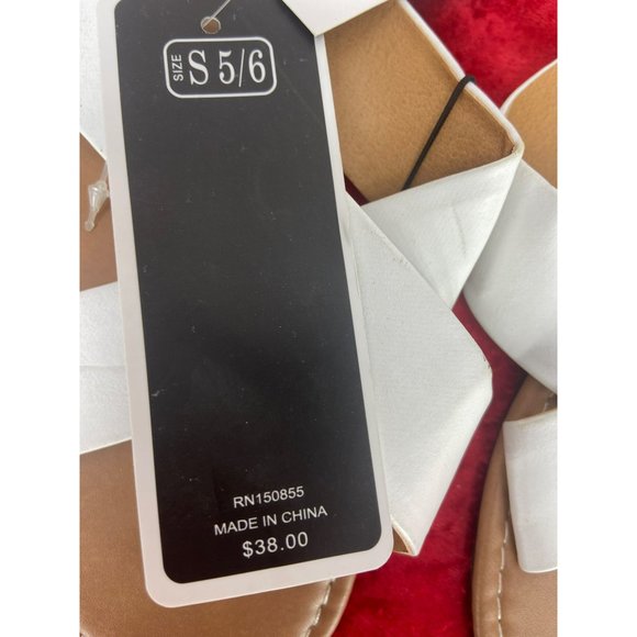 Charles Albert White Cross SizeMedium Women's Sandals - Picture 4 of 5